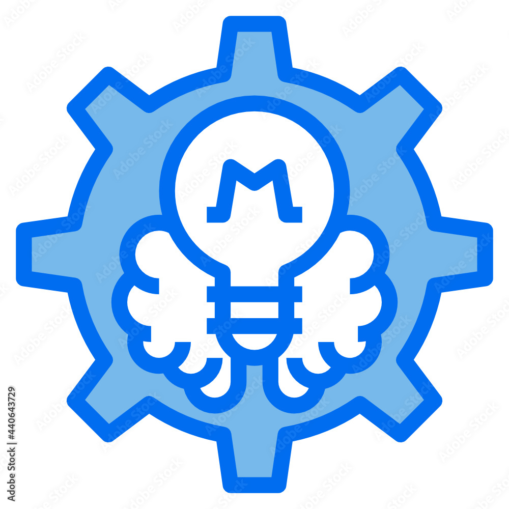 gear blue line icon gear blue line icon