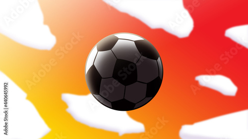 soccer ball up in the air falling