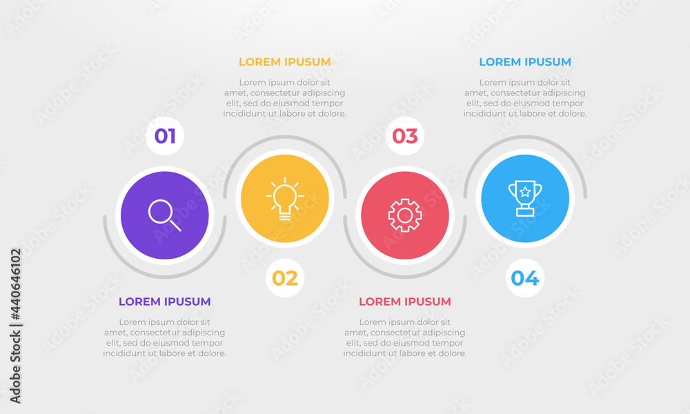 Professional steps infographic template in circular Professional steps infographic template in circular