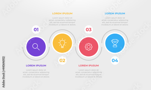Professional steps infographic template in circular