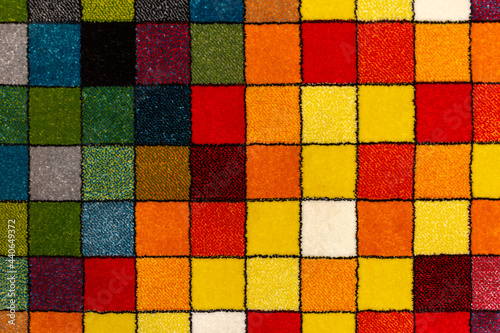Many colorful squares as background, texture, pattern. © Andriy