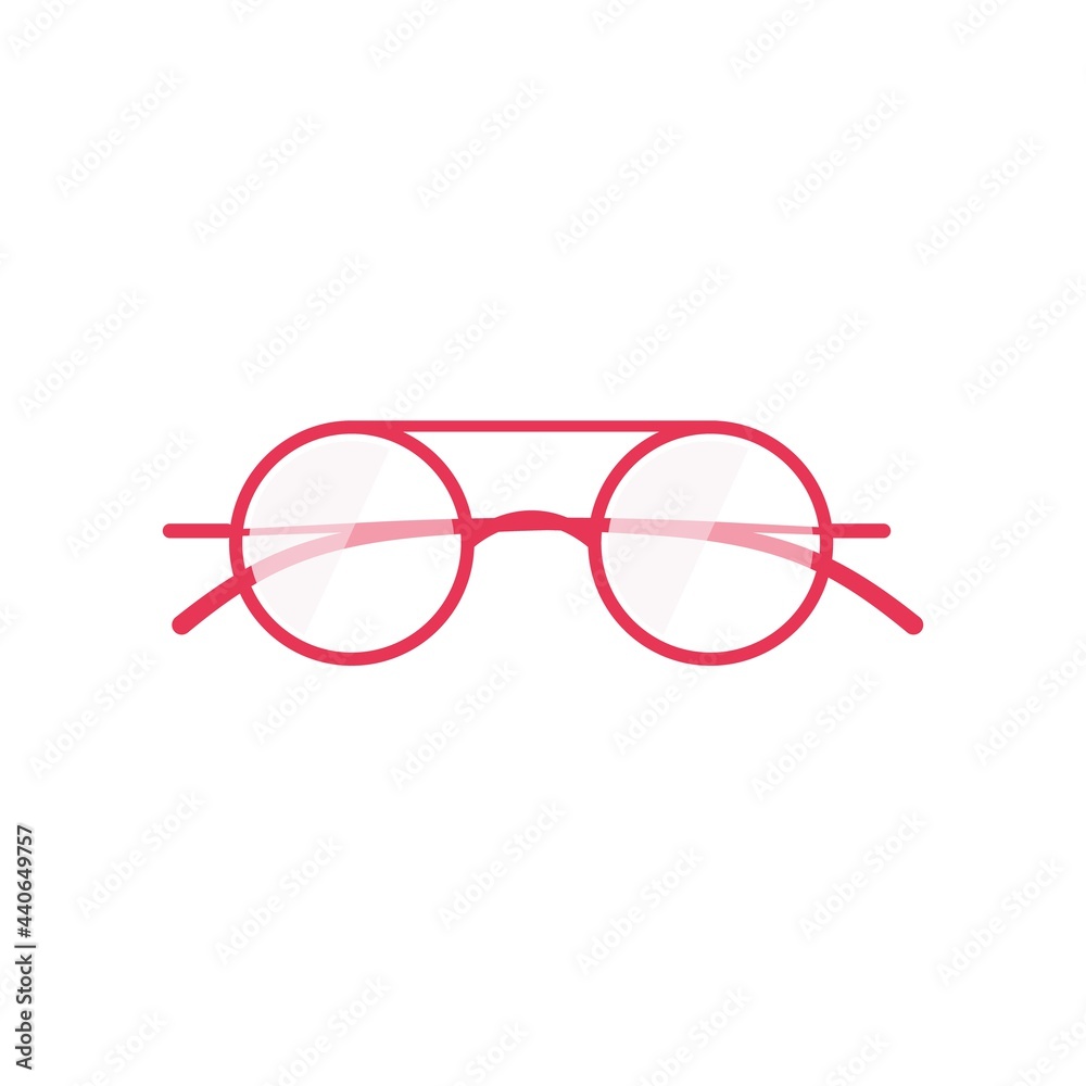 Fototapeta premium Icon of eyeglasses for adventure tourism, travel. Journey decorative design of jorney. Flat cartoon modern vector