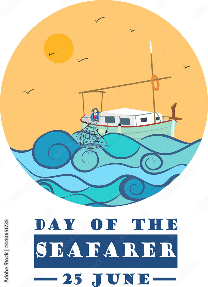 Naklejka premium Day of the seafarer on 25 June