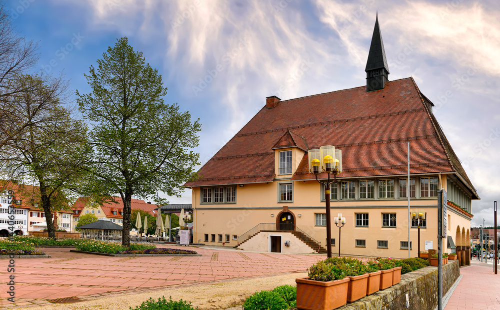 Obraz premium Freundenstadt im Schwarzwald, Marktplatz und Stadtmuseum