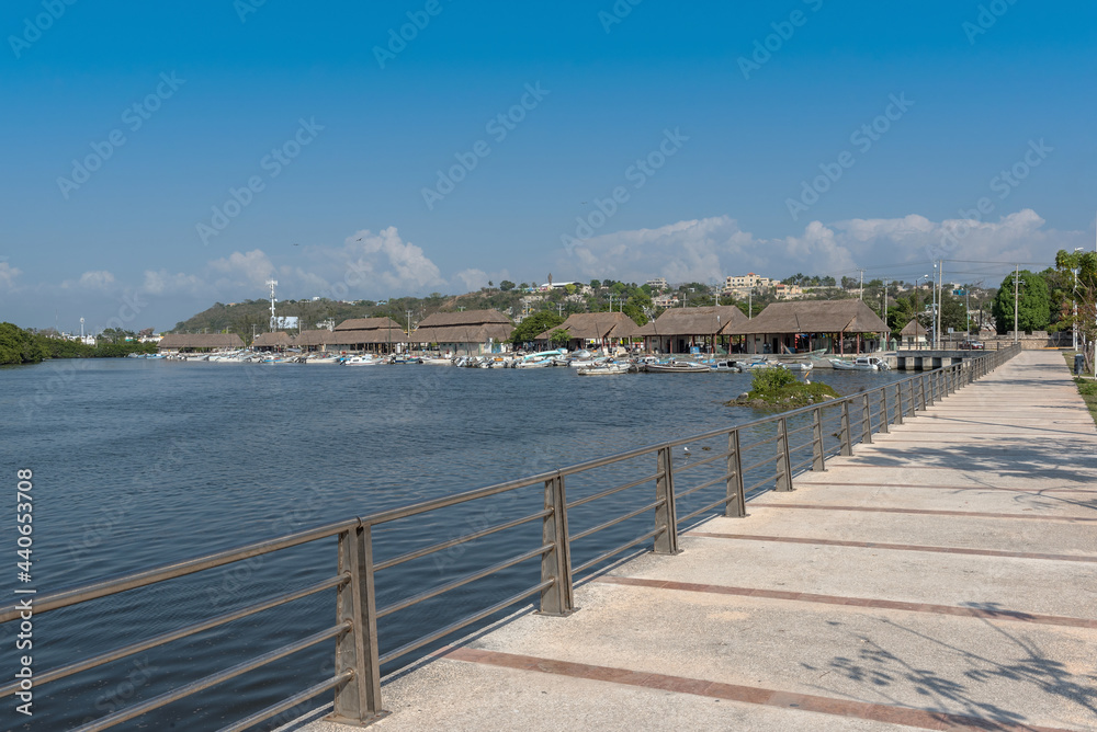 Fishing boats in the San Francisco dock, Campeche, Mexico