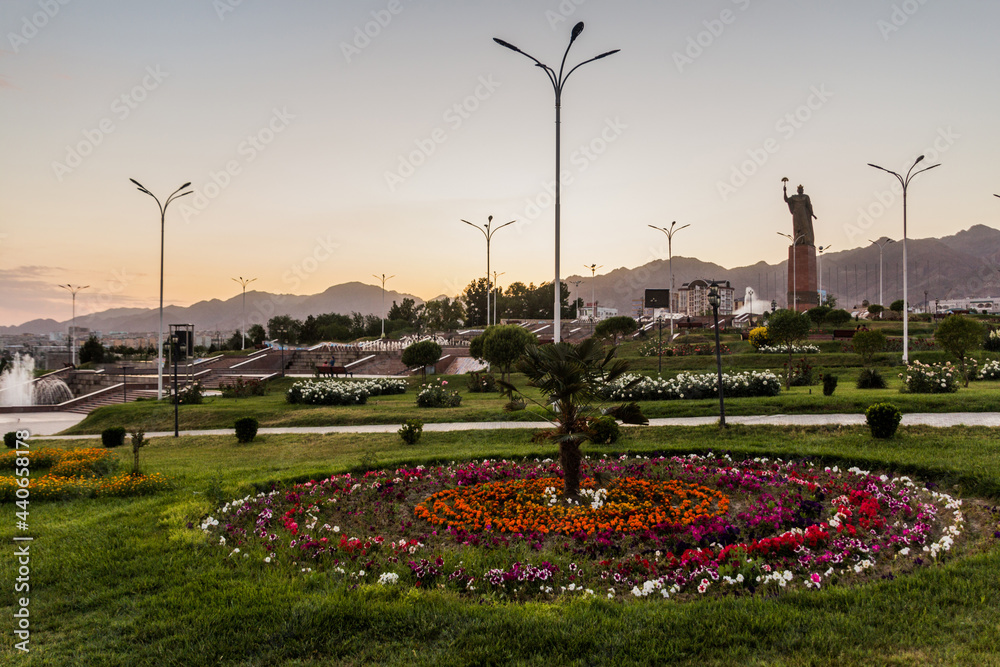 Ismail Somoni park in Khujand, Tajikistan
