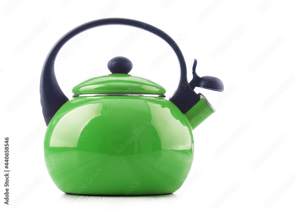 Traditional stainless steel stovetop kettle with whistle Traditional stainless steel stovetop kettle with whistle