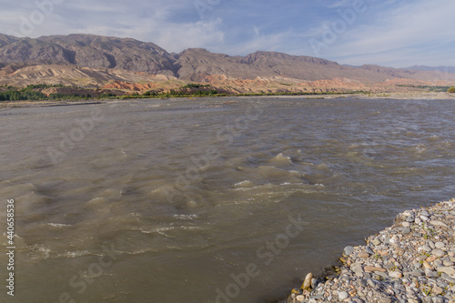 Zeravshan river near Penjikent  Tajikistan