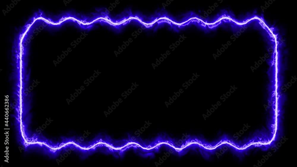 Animated neon fire frame with saber effect. VJ loop video. VFX effects. Video footage for show and animation. 