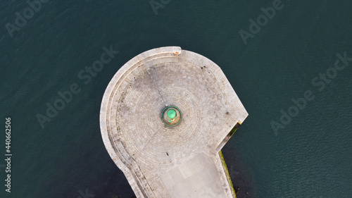 Canvas Print Dun Laoghaire lighthouse Birdseye View