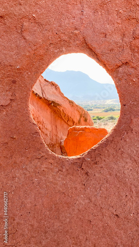 Red rocks. National park. Arches window	
 photo