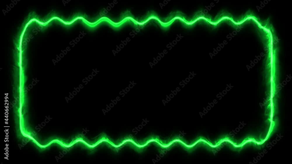 Animated neon fire frame with saber effect. VJ loop video. VFX effects. Video footage for show and animation. 