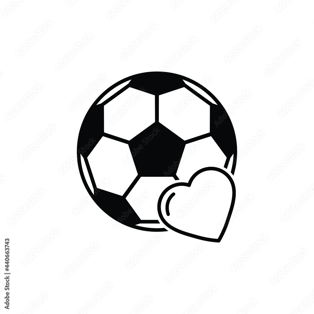 Obraz premium i like football, soccer ball icon vector Heart with soccer ball 