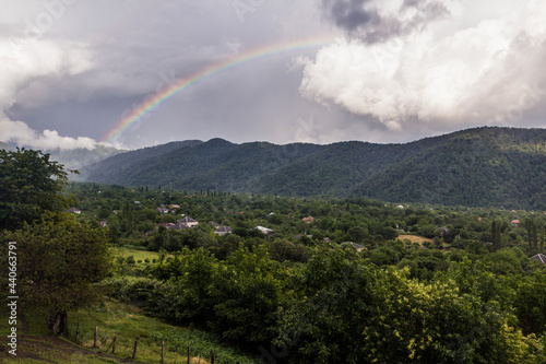 Rainbow above Car village near Zaqatala, Azerbaijan