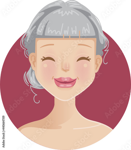 Women's smiling satisfied girl has blessed.