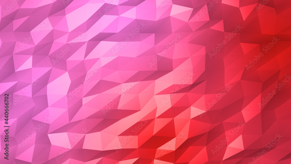 Fototapeta premium Polygon background two color light pink and red.