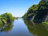 滋賀県 国宝 彦根城の内堀の見える風景