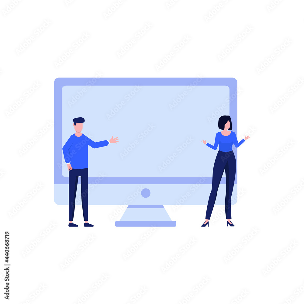 Obraz premium an illustration is talking and working