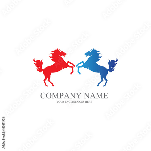 simple horse icon vector logo free