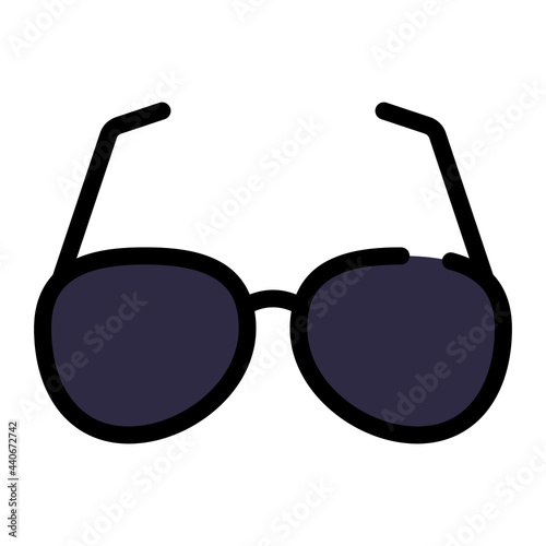 Sunglasses icon with outline style and pixel perfect base. Suitable for website design, logo, app and UI. Based on the size of the icon in general, so it can be reduced.