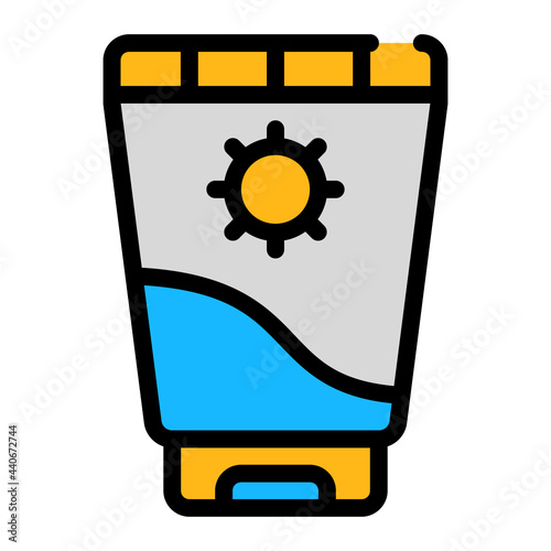 Sunscreen icon with outline style and pixel perfect base. Suitable for website design, logo, app and UI. Based on the size of the icon in general, so it can be reduced.