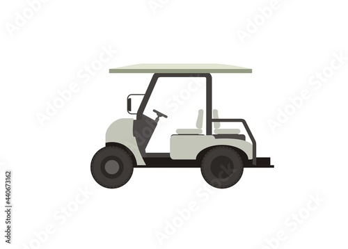 Golf car simple flat illustration
