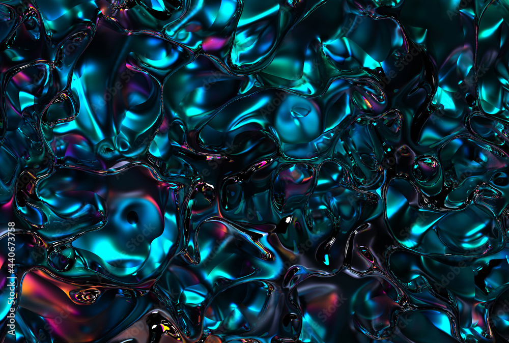 3d render of abstract art 3d background texture with part of surreal dark mystic substance in liquid metal plasma material painted in blue purple neon gradient color in wavy organic curve lines forms 3d render of abstract art 3d background texture with part of surreal dark mystic substance in liquid metal plasma material painted in blue purple neon gradient color in wavy organic curve lines forms