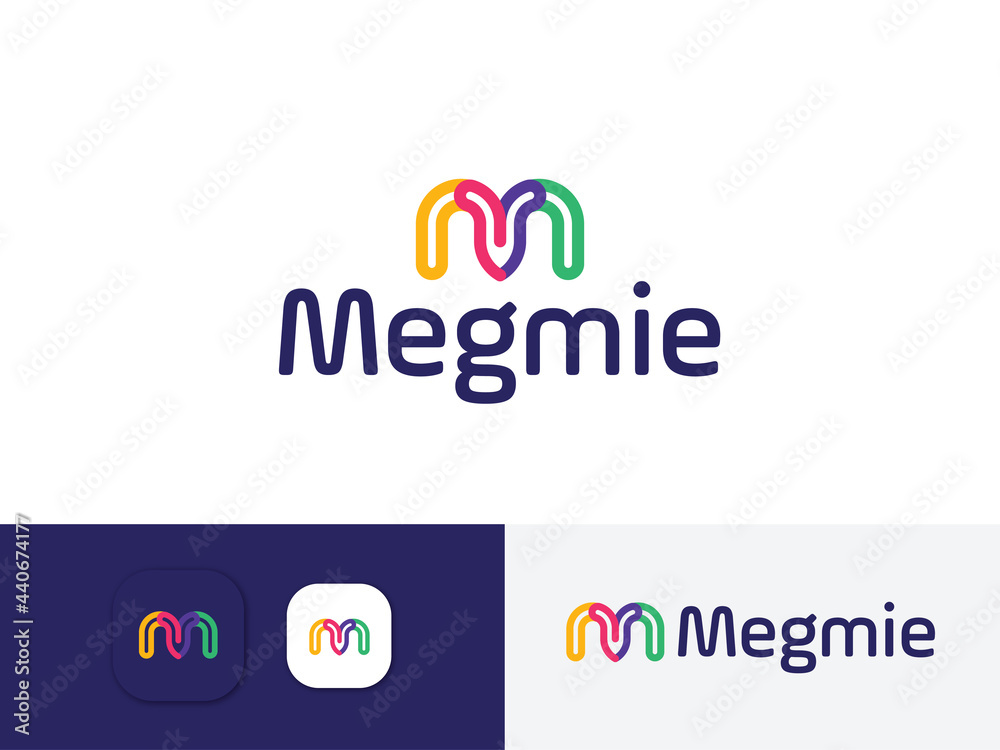 Colorful M letter logo design | Modern M letter logo Template