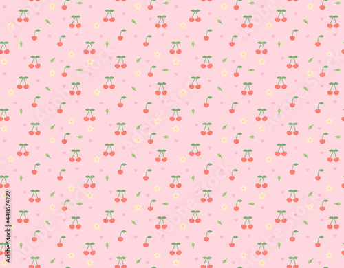 Small and simple cute cherry pattern seamless textile design template.