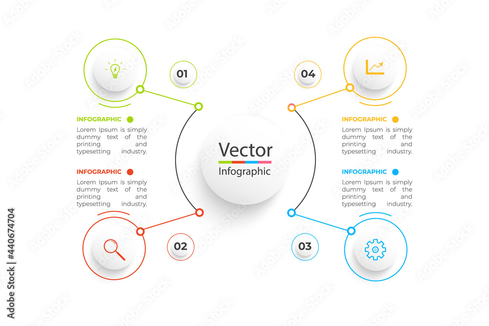 Fototapeta premium Abstract infographics number options template. Vector illustration. Can be used for workflow layout, diagram, business step options,