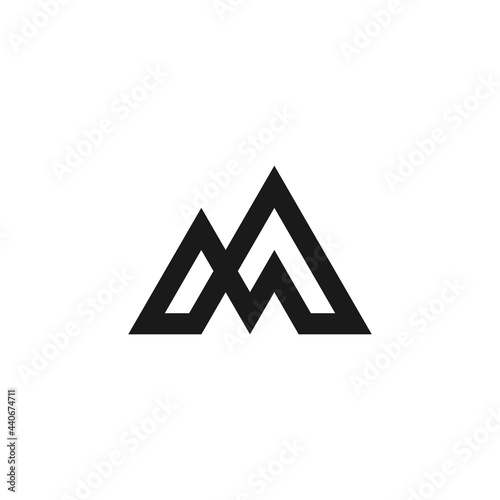 Initials Letter M mountain logo