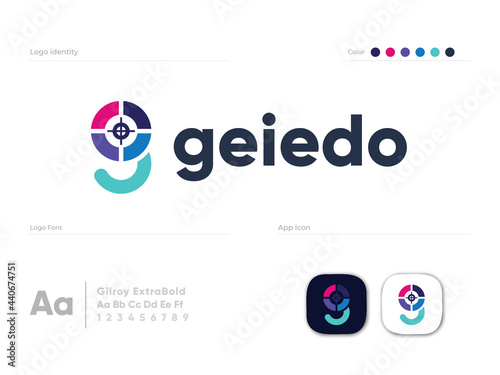 Colorful Target g letter logo design