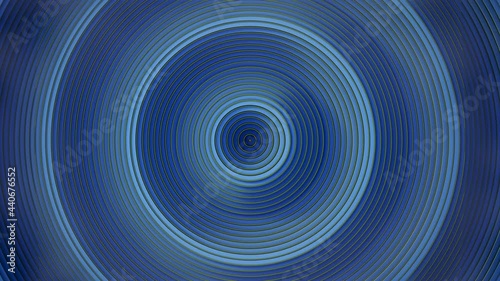 Blue circles with gold edges. Abstract geometric background. 3D render seamless loop animation photo