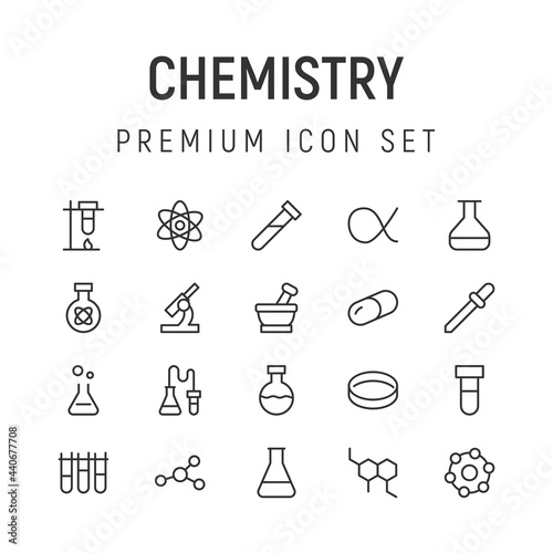 Premium pack of chemistry line icons.