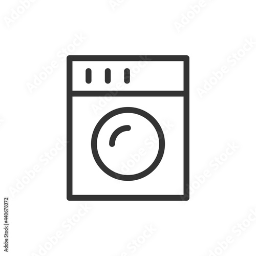 Premium washing machine line icon for app, web and UI.