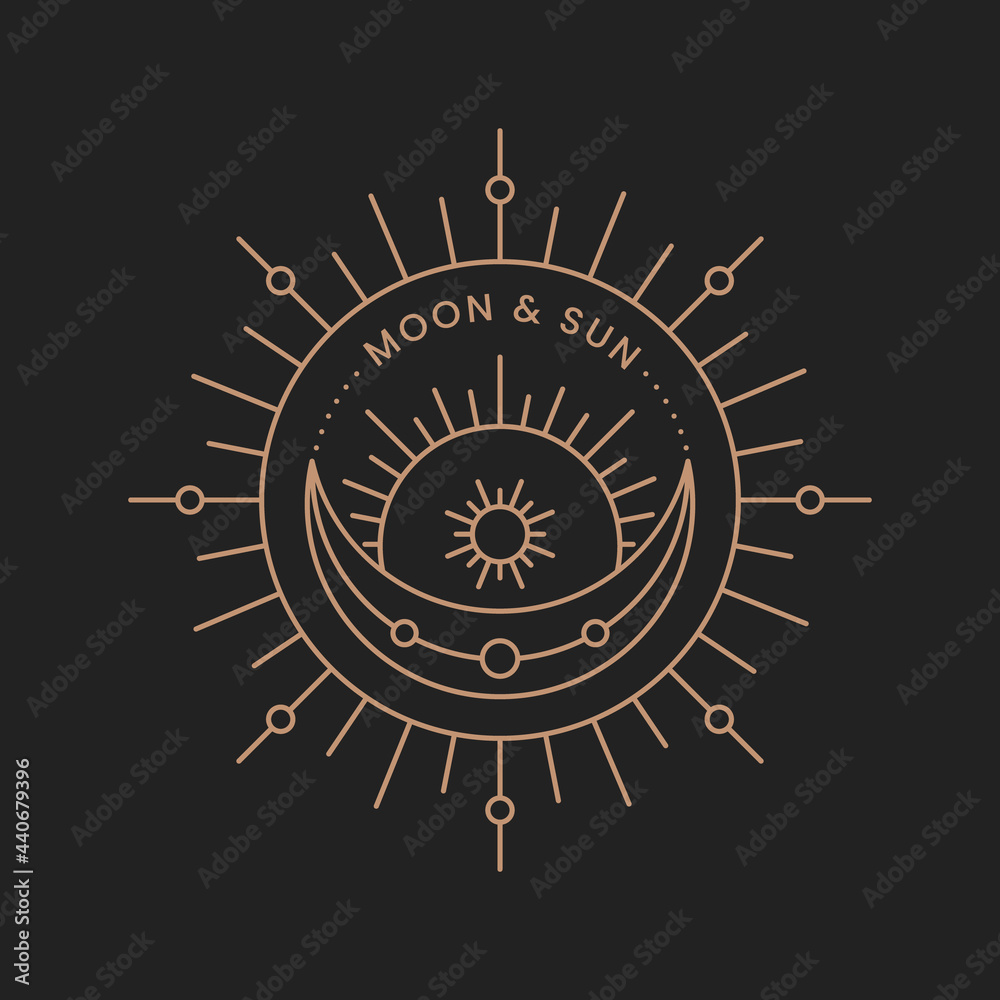 Fototapeta premium sun and moon elegant logo