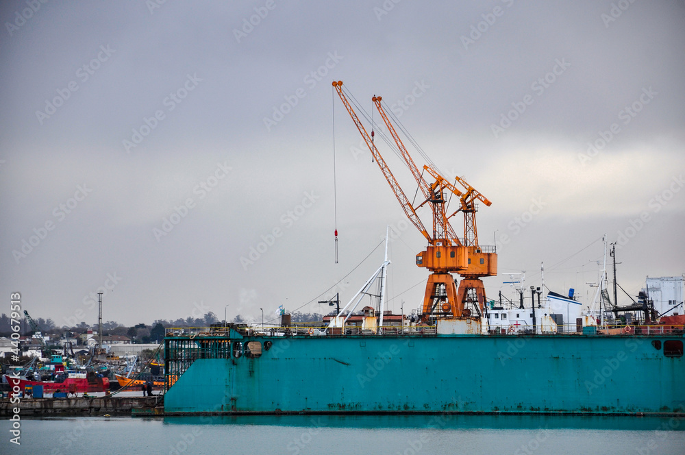 Cranes in Mar del Plata port