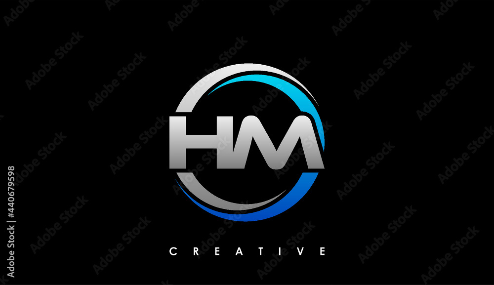 HM Letter Initial Logo Design Template Vector Illustration Stock Vector ...