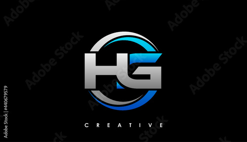 HG Letter Initial Logo Design Template Vector Illustration photo