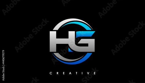 HG Letter Initial Logo Design Template Vector Illustration
