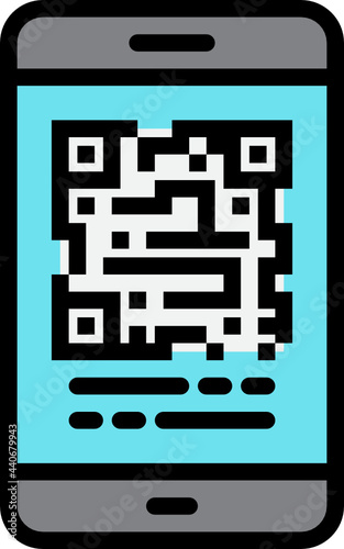 qr code color outline icon