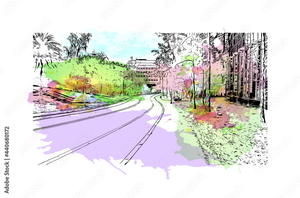 Building view with landmark of Gainesville is a city in northern