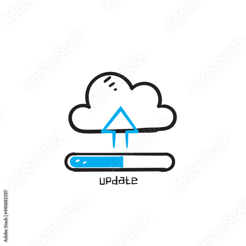 hand drawn doodle software update illustration vector isolated