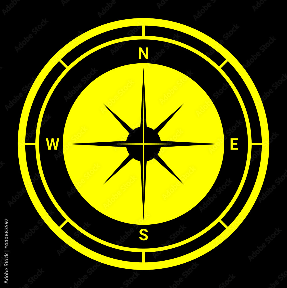 Map direction illustration. North symbol Map direction illustration. North symbol