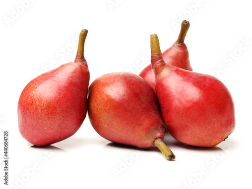 Red pear isolated on white background 