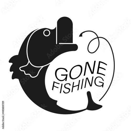 Simple logo fish isolated on white background