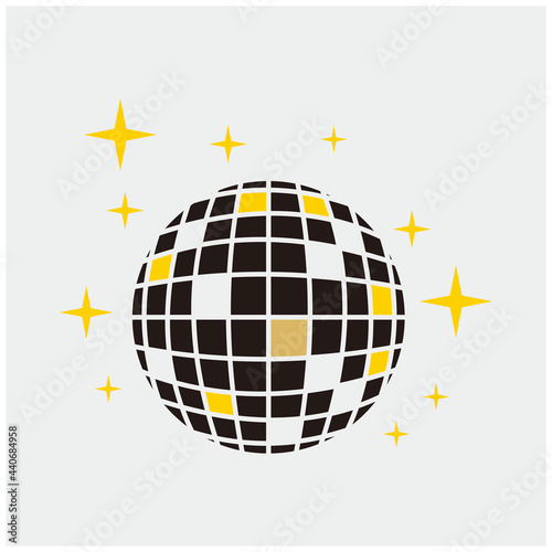 Disco ball icon vector logo design