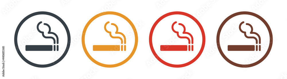 Smoking area icon set. Vector illustration - obrazy, fototapety, plakaty 