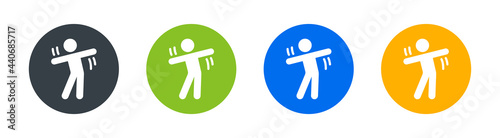 Warm up, stretching, movement icons set. Vector illustration