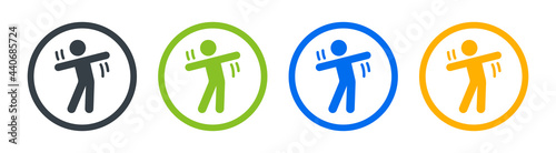 Stretching exercises icon vector illustration.